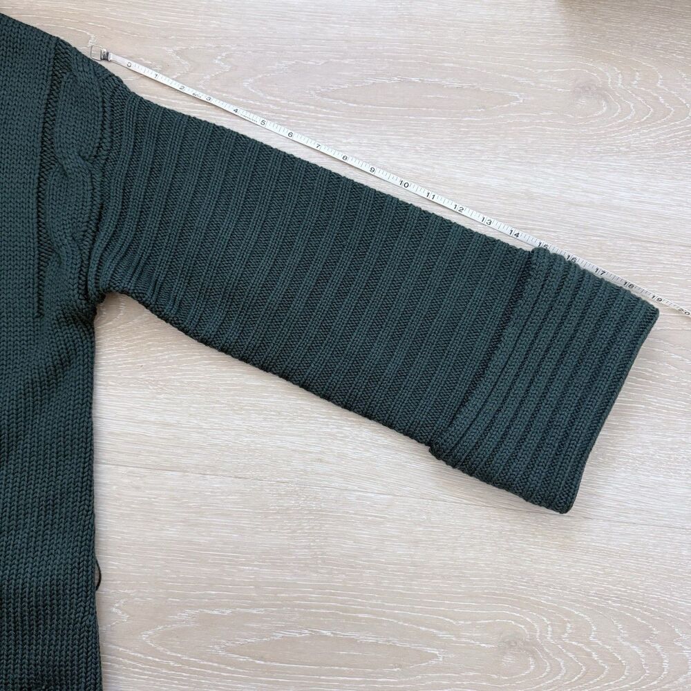 VTG Adrienne for SW1 Virgin Wool Longline Cardigan Quiet Luxury Inky Green 80s S - Picture 12 of 16